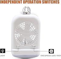 Vista 3 de Facon Combo de luz de ventilador de 12 V CC para caravana emergente, interruptor independiente, cable extensible de 2 velocidades con enchufe macho