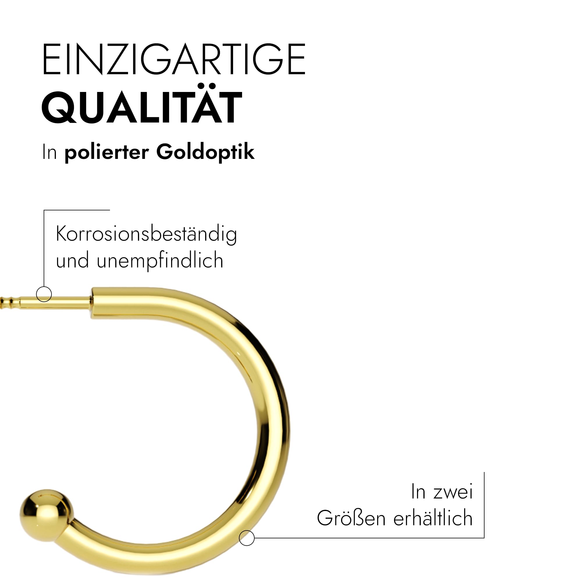 TIABELLE – Creolen LOOP aus Titan – Ohrringe für Damen – allergenfrei & hautverträglich – Handmade in Germany (16mm ø und 18mm ø)