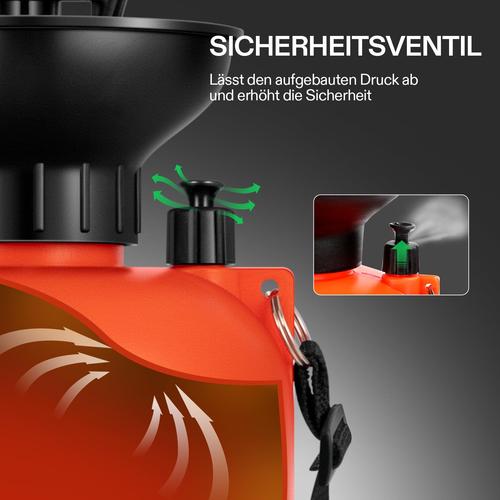 VIVOSUN Drucksprüher 8L Gartenspritze mit Verstellbarer Düse und Trageriemen, Sprühflasche Pumpsprüher mit Sicherheitsventil für Pflanzen Garten Rasenpflege und Haushaltsreinigung, Orange