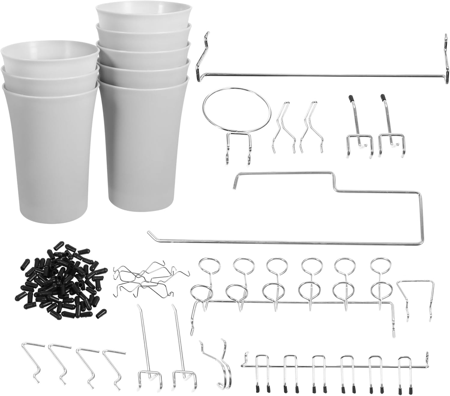 1Set Pegboard Hooks Versatile Replacement Accessories for Organizing Tools Garages Offices Kitchens and Shops Rounded No Damage to Board