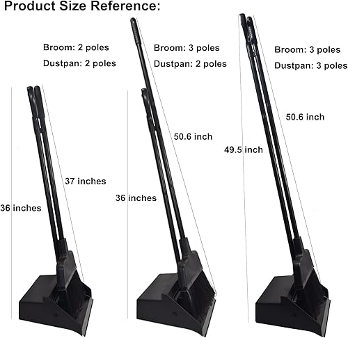 Miniatura 2 de Combo de escoba y recogedor con mango largo y juego de escoba vertical y recogedor, bandeja para el polvo del vestíbulo con juego de barrido de