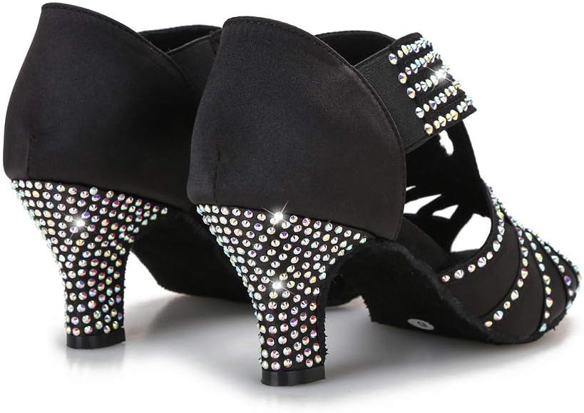 Rhinestones Ballroom Dance Shoes Women Latin Salsa Practice Wedding Indoor Crystal Shoes 2.5in Heels YT05 - Image 9