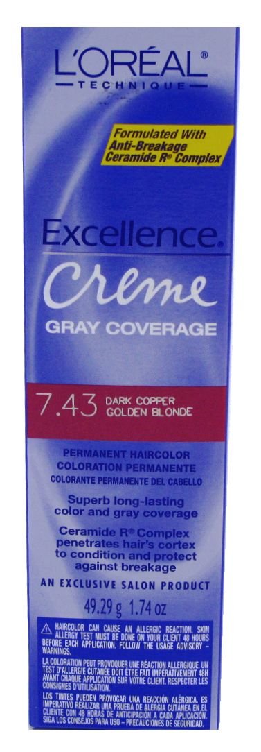 L'OREAL TECHNIQUEExcellence Creme Permanent Hair Color, Dark Copper G