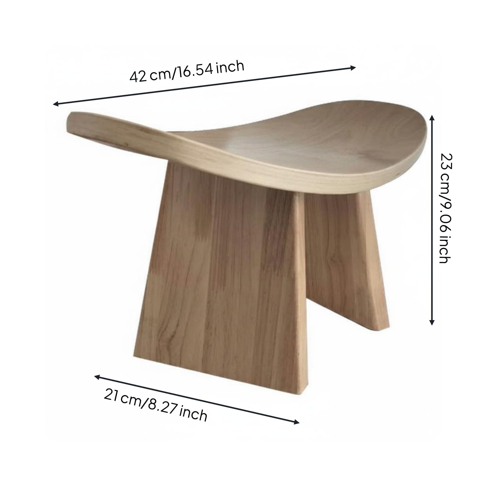 Sedia Meditazione Compatta in Legno Poplar Inginocchiatoio Ergonomica Superficie Liscia Struttura Solida Adatta per Meditazione Relax Ambiente Domestico, 42 21 18 CM, Legno Naturale