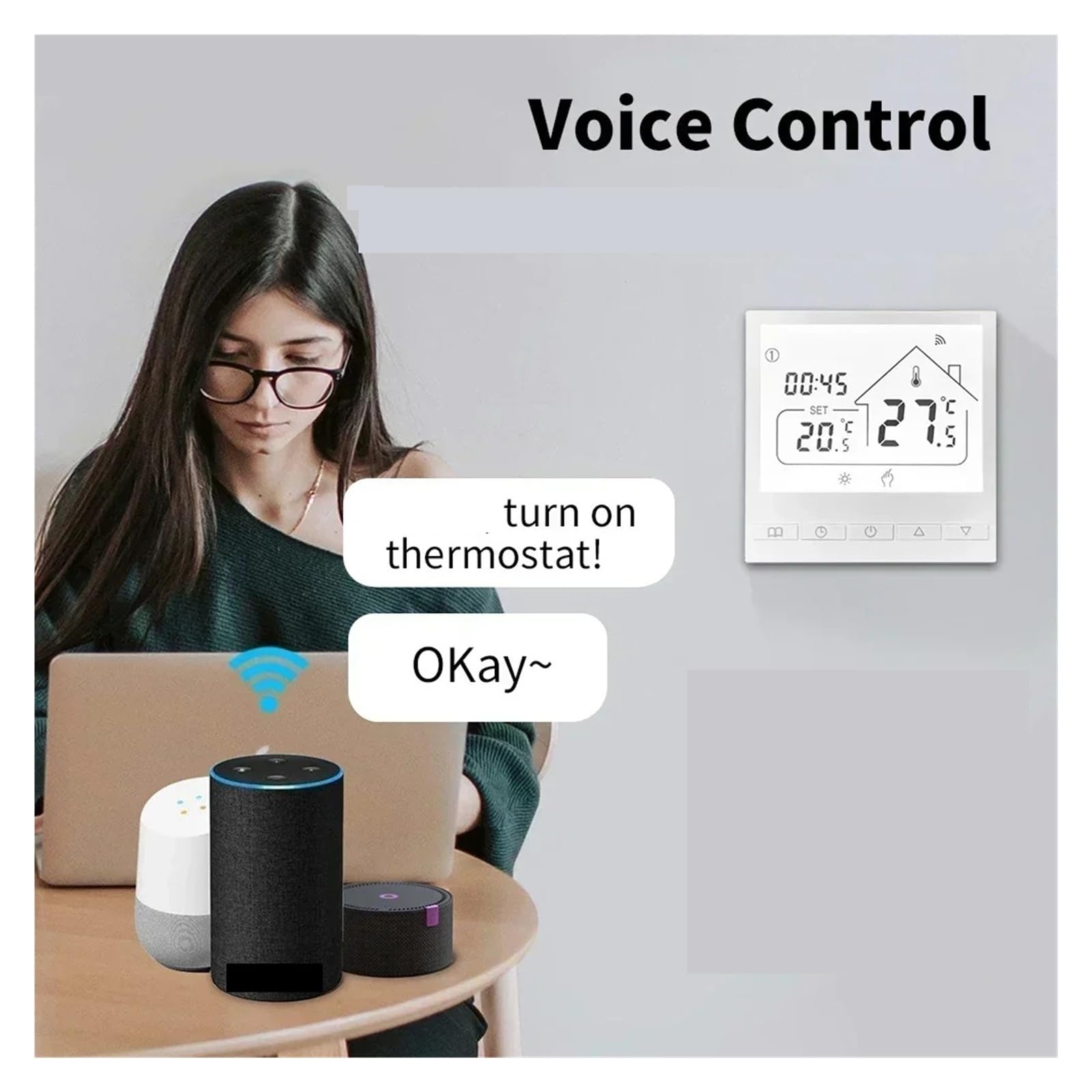 Inteligentny termostat, Inteligentny termostat WiFi do elektrycznego ogrzewania podłogowego, regulator temperatury wody/kotła gazowego