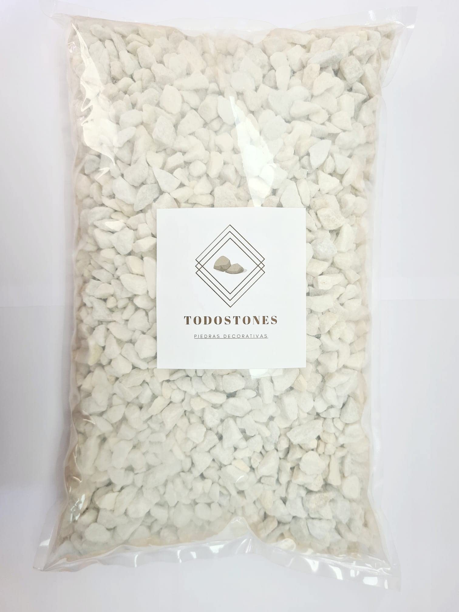 Piedra Grava Blanca (99%) 8-12 Blanco Natural (20Kg) Jardin Exterior, maceteros, jarrones para Decoracion.