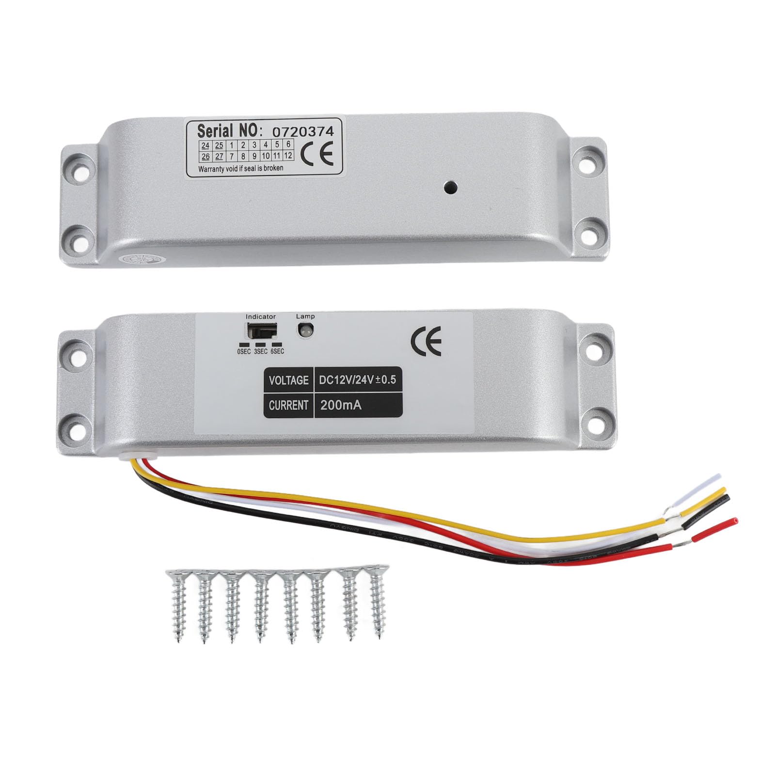Elektryczny zamek ryglowy DC12V/24V NC Fail Safe Zamek wpuszczany z regulowanym opóźnieniem czasowym do drzwi przeciwpożarowych z drewna i metalu, montaż powierzchniowy