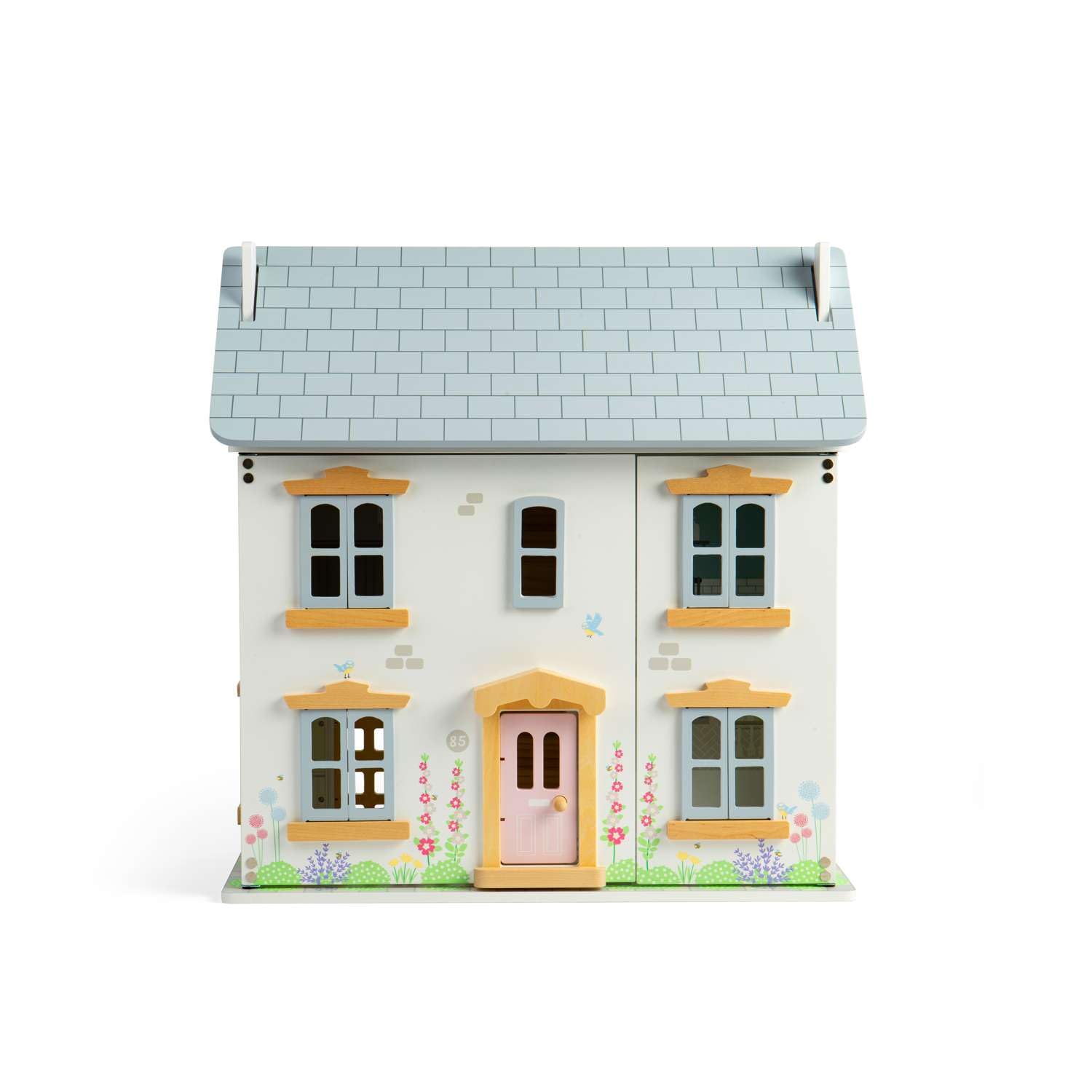 Bigjigs Toys Domek dla lalek Summer Cottage - drewniany domek dla lalek dla maluchów i dzieci, domki zabaw dla maluchów, prezenty dla dzieci, od 3 lat