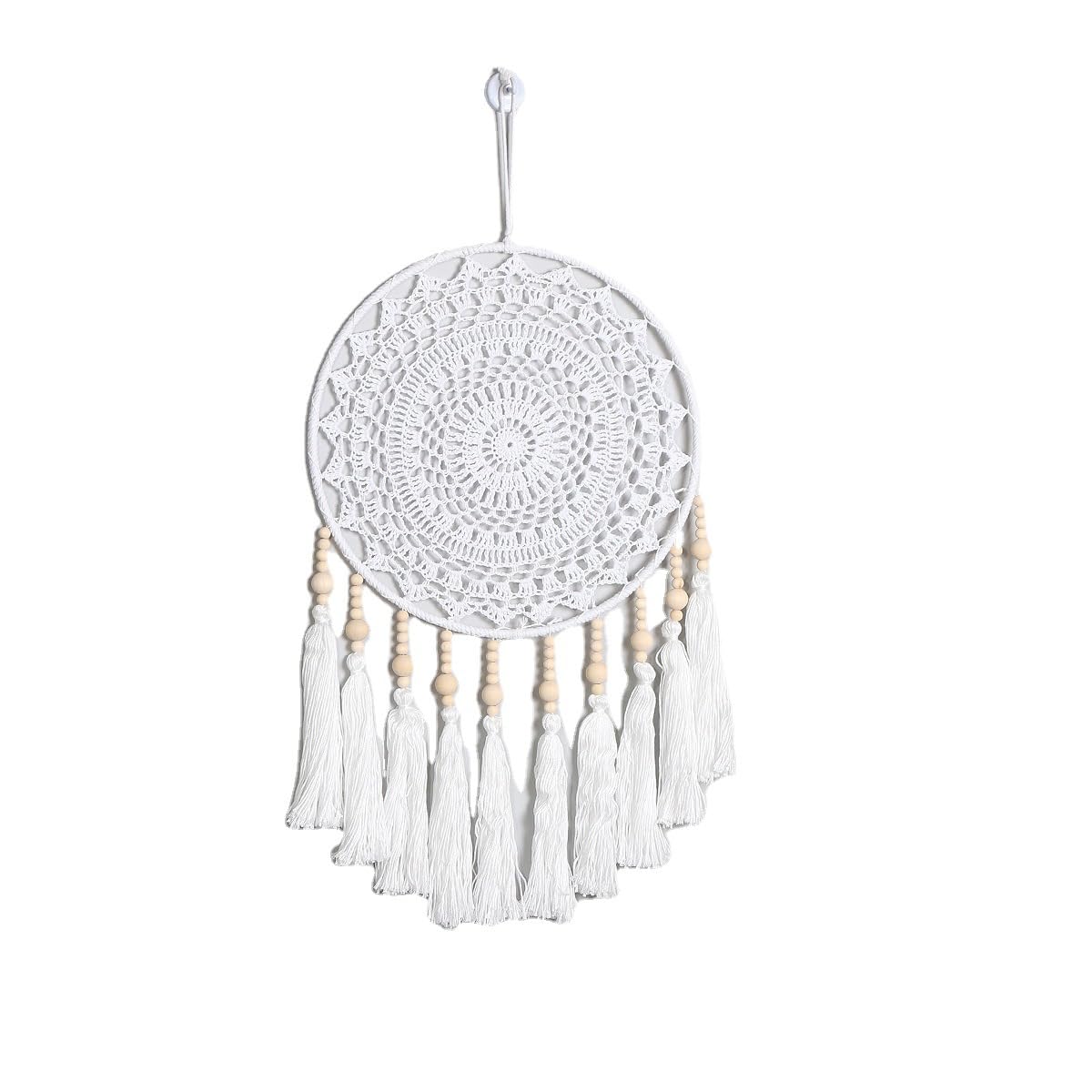 Tapiz de macramé decorativo hecho a mano: adornos con borlas para habitación y galería 8
