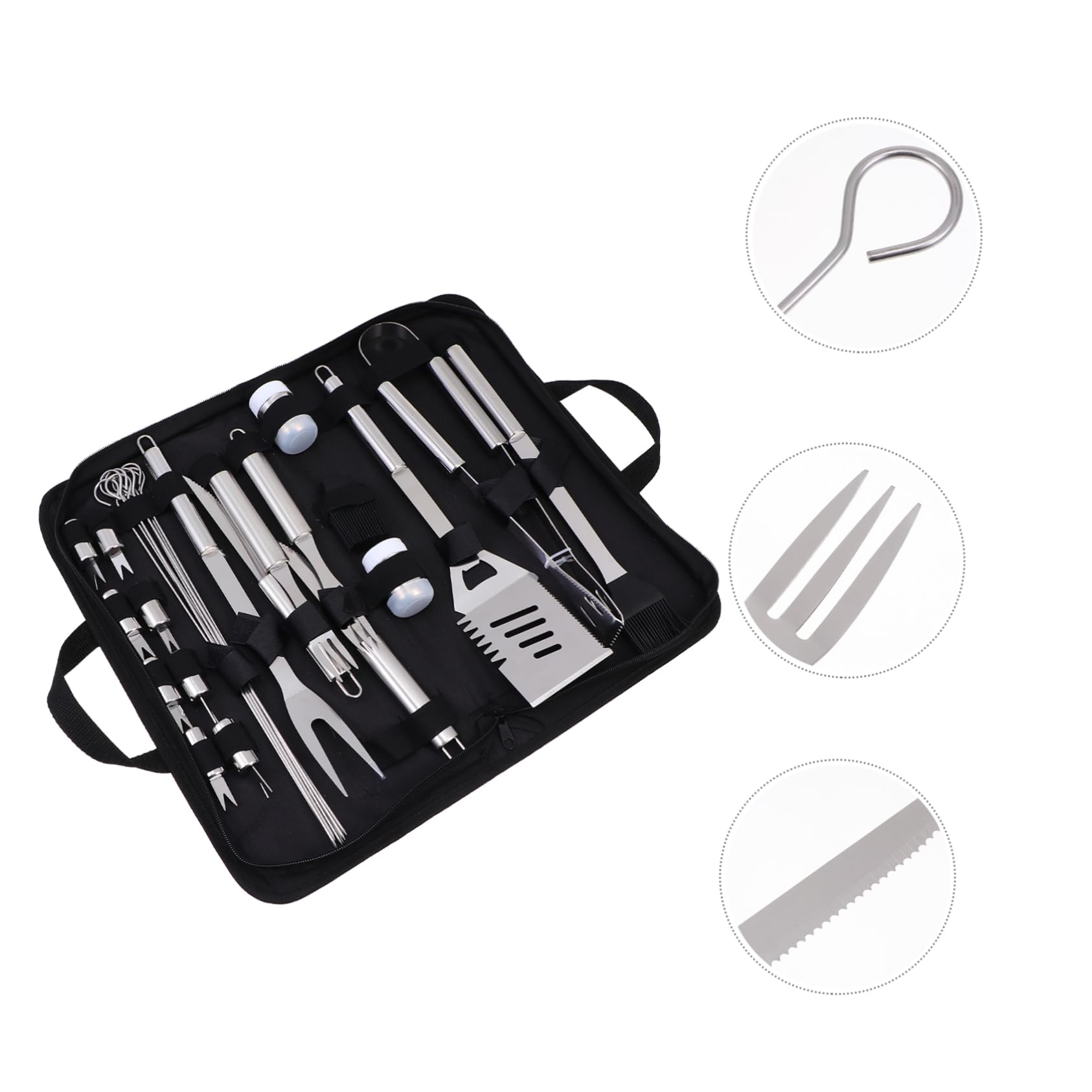 BESPORTBLE Utensili Barbecue in Acciaio Inossidabile Portatile Per Esterni Accessori Per Bbq Borsa Per Oggetti Utensili Per Barbecue
