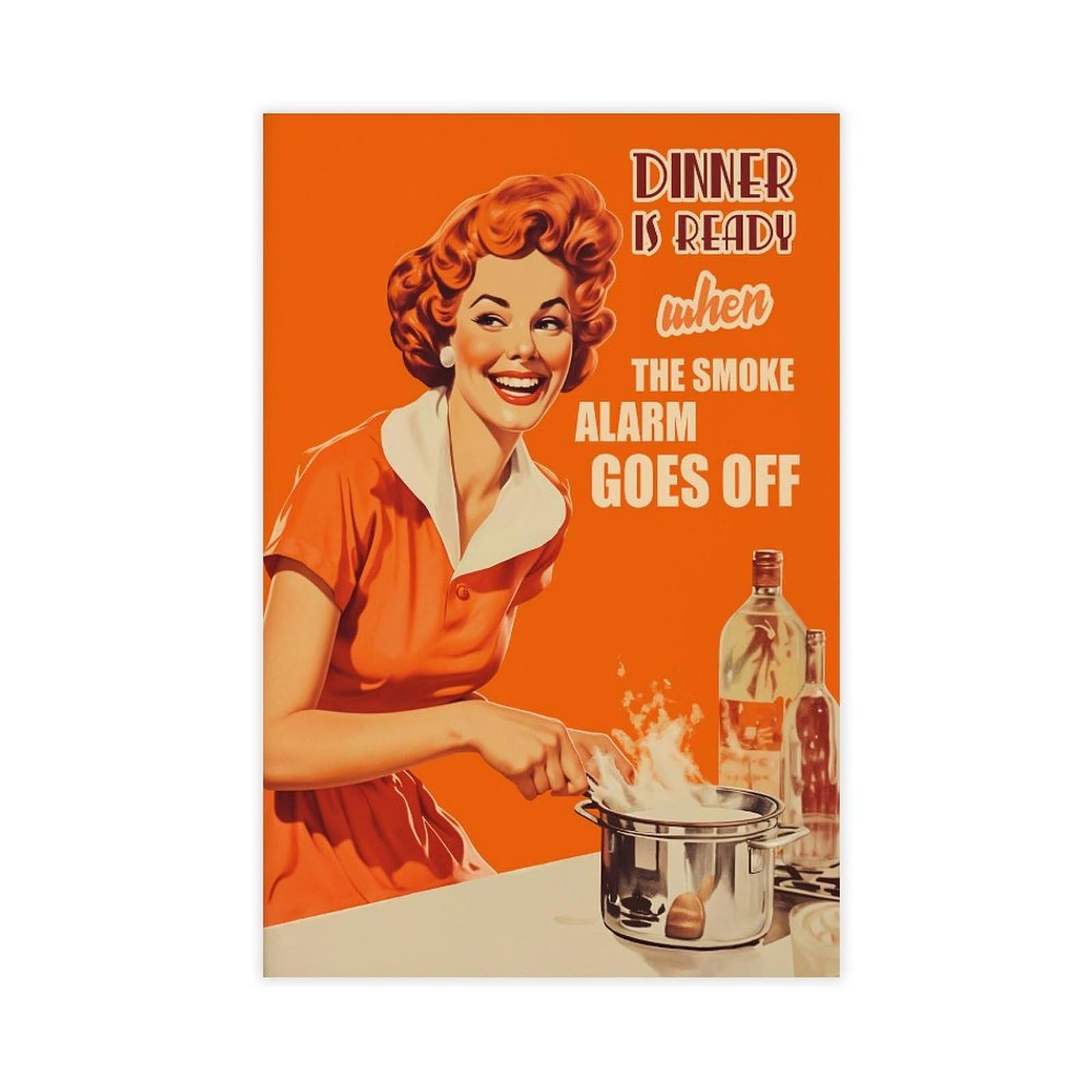 Wjwart Retro Kitchen Print Funny Kitchen Canvas Poster Wall Art Print Picture Paintings 08X12inch(20X30cm)