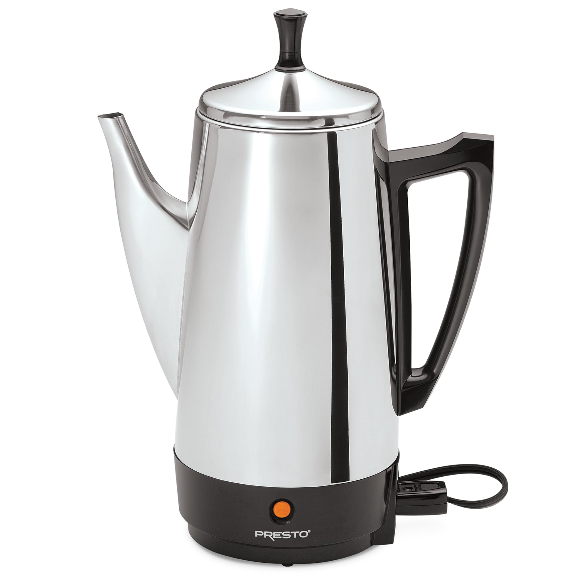 02811 Stainless Steel Electric Coffee Percolator - 12-Cups, Easy-Pour Spout, Stay-Cool Handle, Make 2-12 Cups