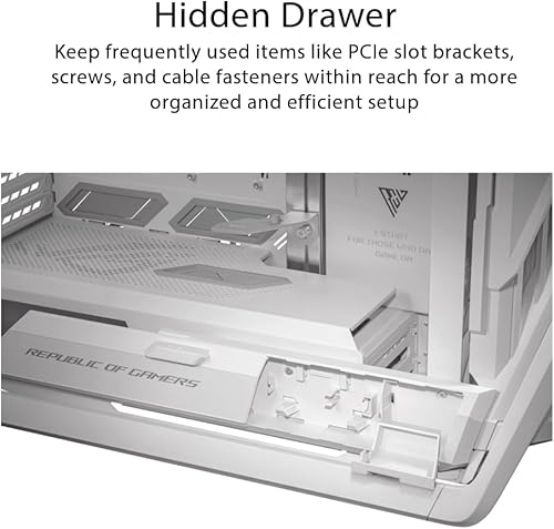 Miniatura 5 de ASUS ROG Hyperion GR701 EATX - Carcasa para computadora de torre completa con estructura semiabierta, paneles laterales sin herramientas, soporta