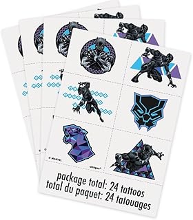 Assorted Colors Black Panther Tattoos - Pack of 24 - Vibrant Design, Perfect Parties, Themed Events, Festivals, Marvel Fans, & More