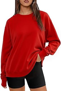 LACOZY Women Sweatshirt Long Sleeve Tunic Tops Crew Neck Oversized Pullover Casual Jumpers Loose Casual Knit Pullover