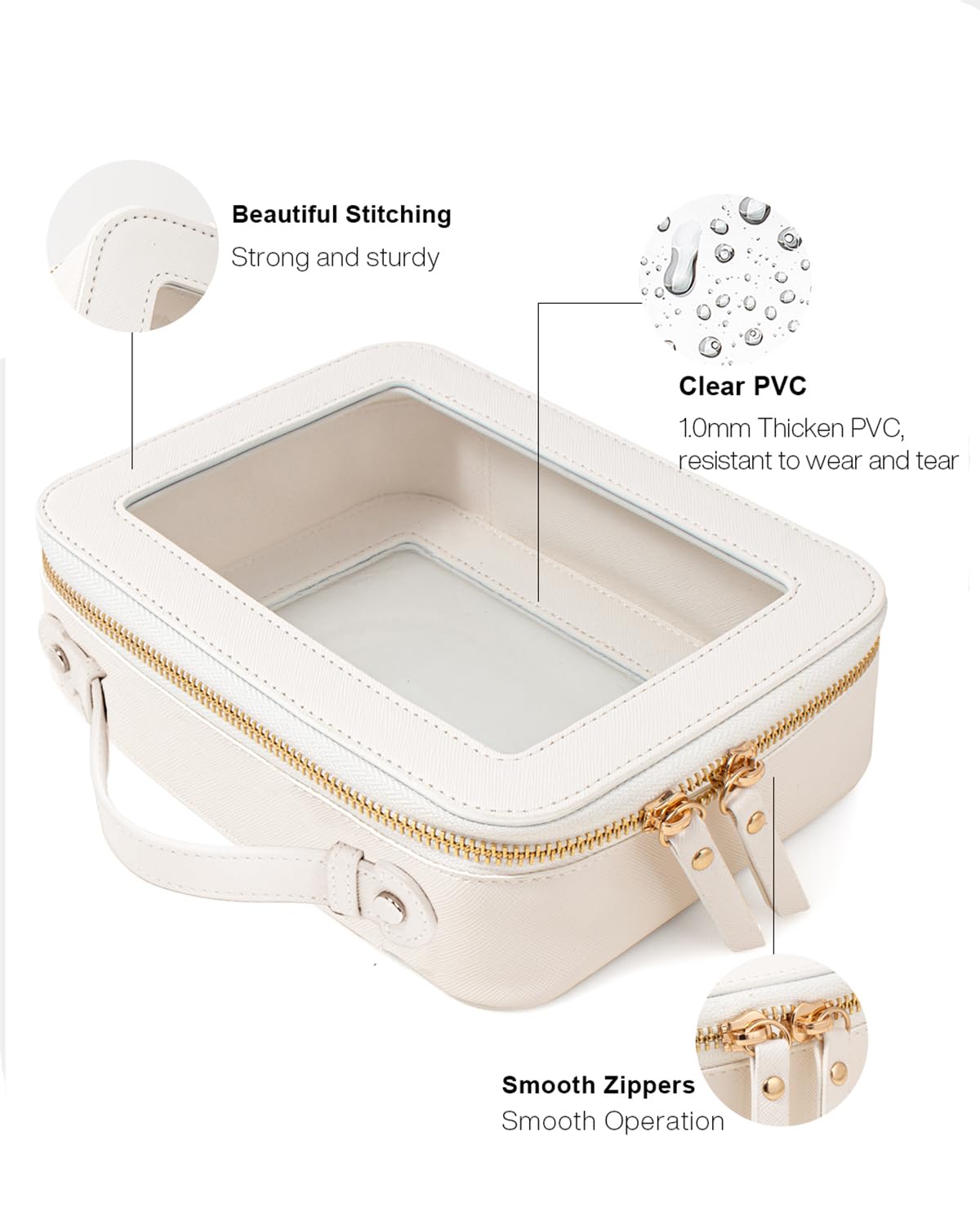 Transparentes Make-up-Taschen-Set für Damen, transparente Reise-Kosmetiktasche, tragbare Hautpflege, Kulturbeutel mit Reißverschluss, wasserdichte Make-up-Tasche, Auto-Organizer, Autozubehör für