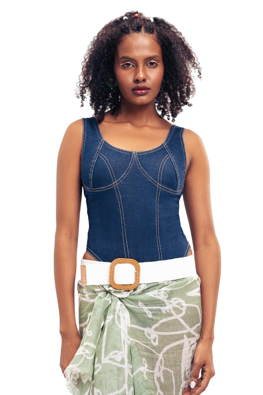 Dark Blue Corset Bodysuit