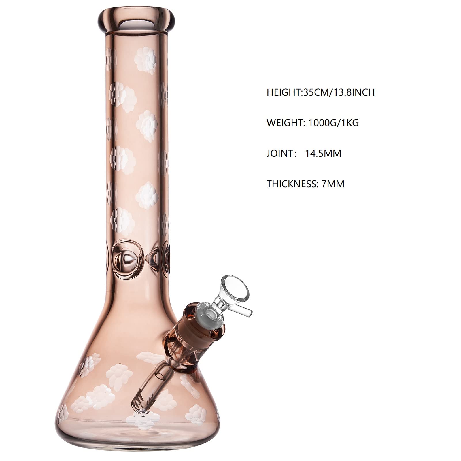 Pipa Bho RORA 11inch Tall Glass Bong Straight Handmade Simple Filter Pipa De Fumar Cristal