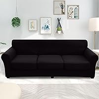 Vista 2 de hyha Fundas de sofá de 4 piezas para sofá de 3 cojines, fundas de sofá suaves y lavables, fundas de sofá elásticas para perros, protector de muebles