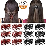 Heqishun 12 Stück Haarklauen Acryl Haarklammer Damen Kleine Haarspangen Haargreifer Clips Krabbe Haar Clips Kunststoff Haarspangen Haarklammer Clips für Mädchen Frauen Damen