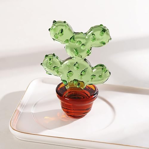 Miniatura 4 de LONGSHENG - SINCE 2001 - Figura de cactus de vidrio soplado a mano, arte hecho a mano, estatua de cactus de cristal, figuras de cristal,