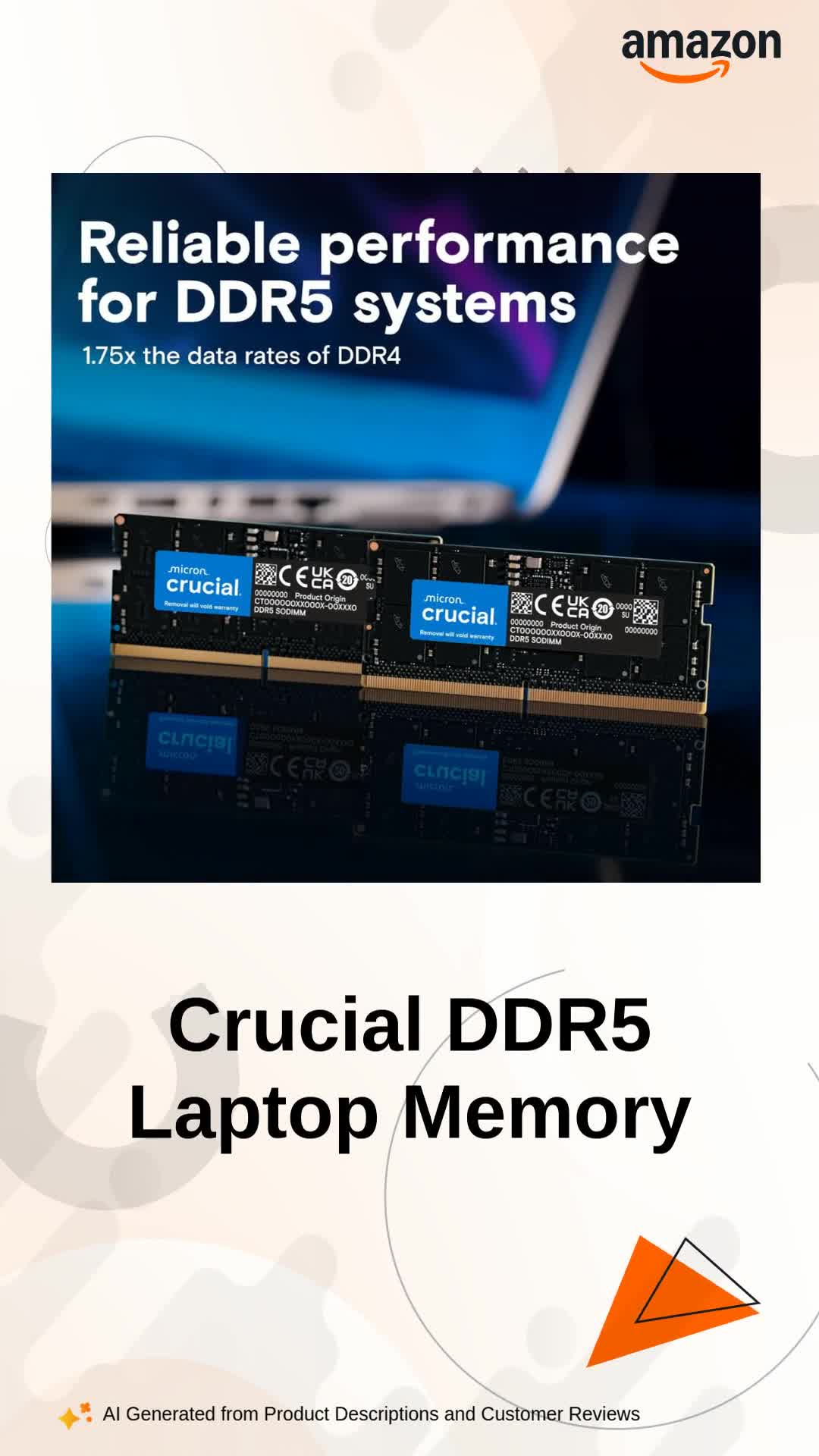 Crucial RAM 16GB Kit DDR5 4800MHz Laptop Memory