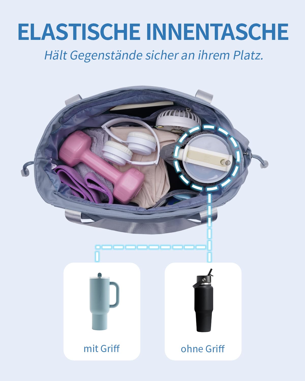 sportsnew Yogatasche Damen Groß Wasserdicht Yoga Tote Tasche mit Nassfach & Klettverschluss Schnellzugriff Yogamatte
