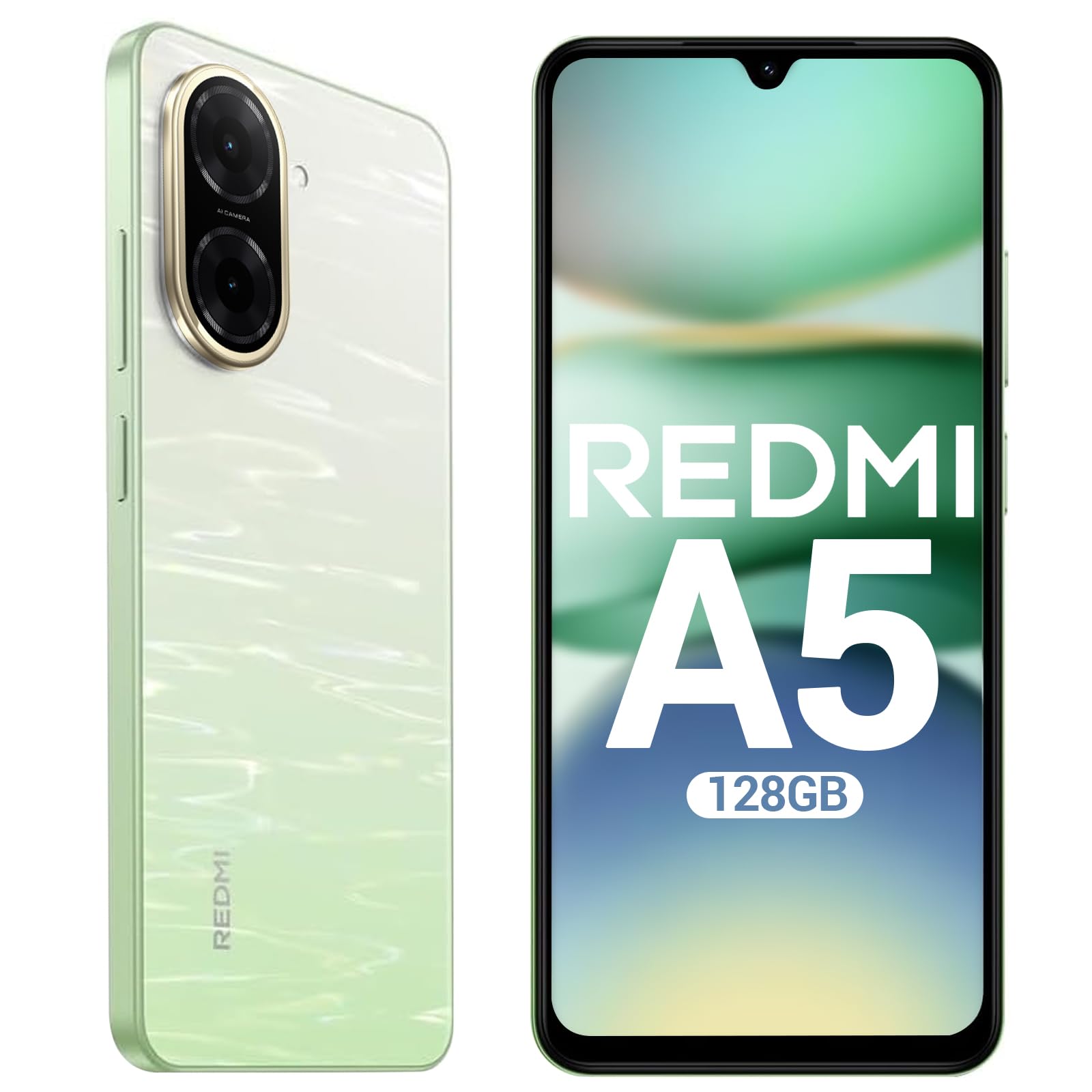 XIAOMI Redmi A5 Smartphone 6.88" HD+ 120Hz 4GB+128GB | Dual SIM 4G+ microSD | Batteria 5200mAh | Fotocamera 32MP | Senza Caricatore - Verde