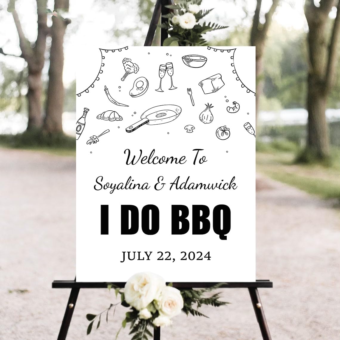 Personalized I Do BBQ Welcome Sign, I Do BBQ Sign, I Do BBQ Decorations, BBQ Engagement Party Sign, Couples Shower BBQ Sign, BBQ Yard Sign, Welcome To The I Do BBQ Party Sign #18
