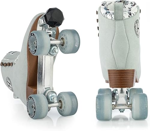 Miniatura 8 de HASERD Patines para mujeres y niñas, patines para pista, patinaje artístico y rítmico, para interiores y exteriores, zapatos clásicos de doble fila