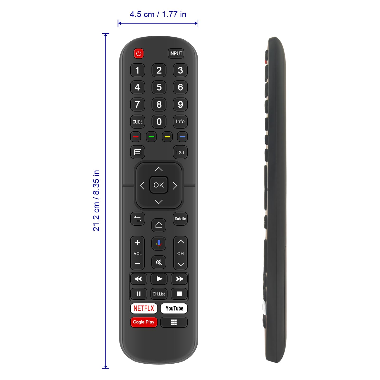 ALLIMITY ERF2F60H Sostituisci vocale Telecomando adatto per Hisense QLED ULED TV 32A5700FA 40A5700FA A5700FA ERF2G60H ERF2K60H ERF2A60