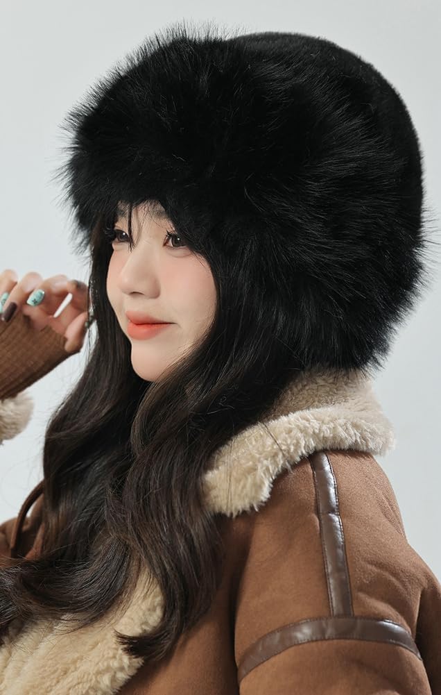 Winter Faux Fur Bucket Hat WomenFuzzy Fur Warm Hat Women's Furry Fisherman Cap Casual Trendy Trips Sports Skiing Cap - Image 4
