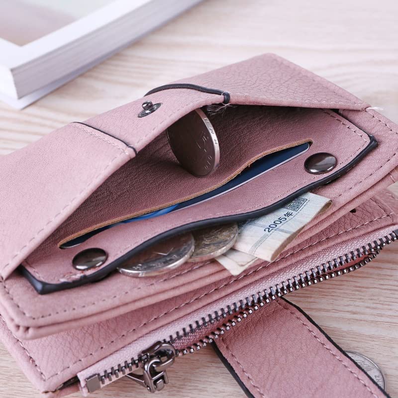 Women Wallet Simple Retro Rivets Short Wallet Coin Purse Card Holders Handbag for Girls Purse Small Wallet(D)4