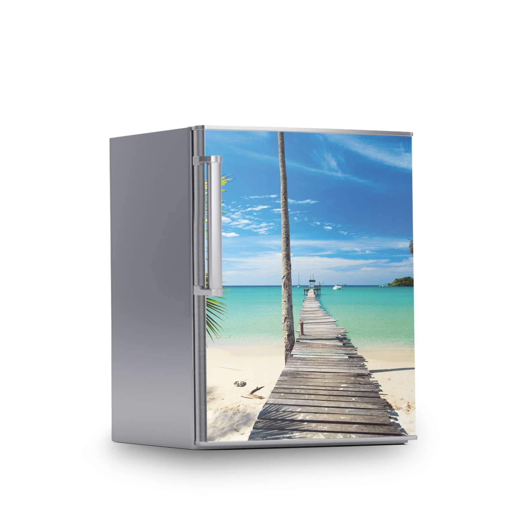 Kühlschrank Foto-Tapete I Dekofolie für Kühlschrankfront - Klebesticker Aufkleber selbstklebend I Dekoration Küche - Design: Blue Water