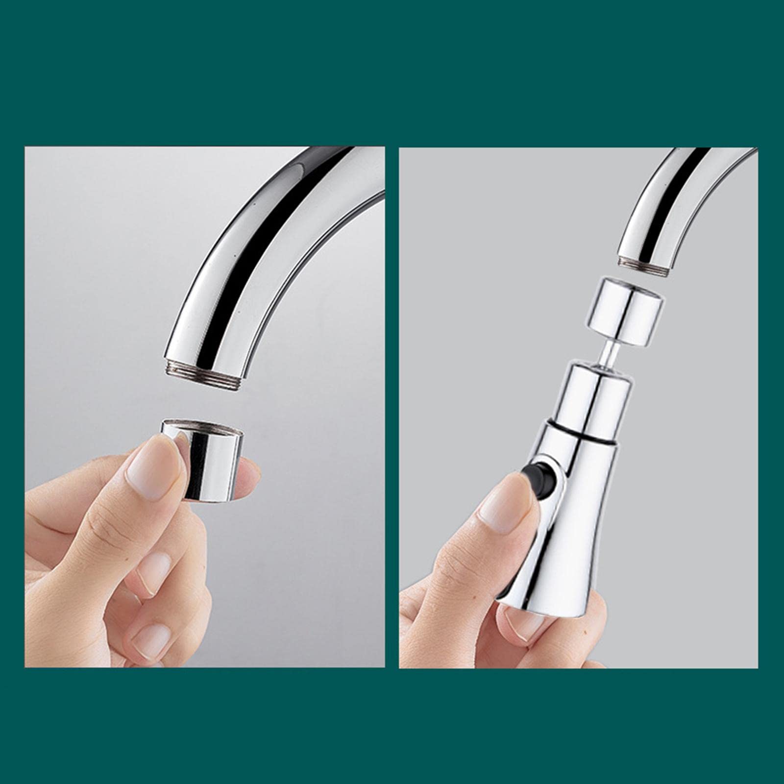 Set di 5 aeratori universali per rubinetto, a prova di spruzzi, ricambio per cucina, WC, lavanderia, argento
