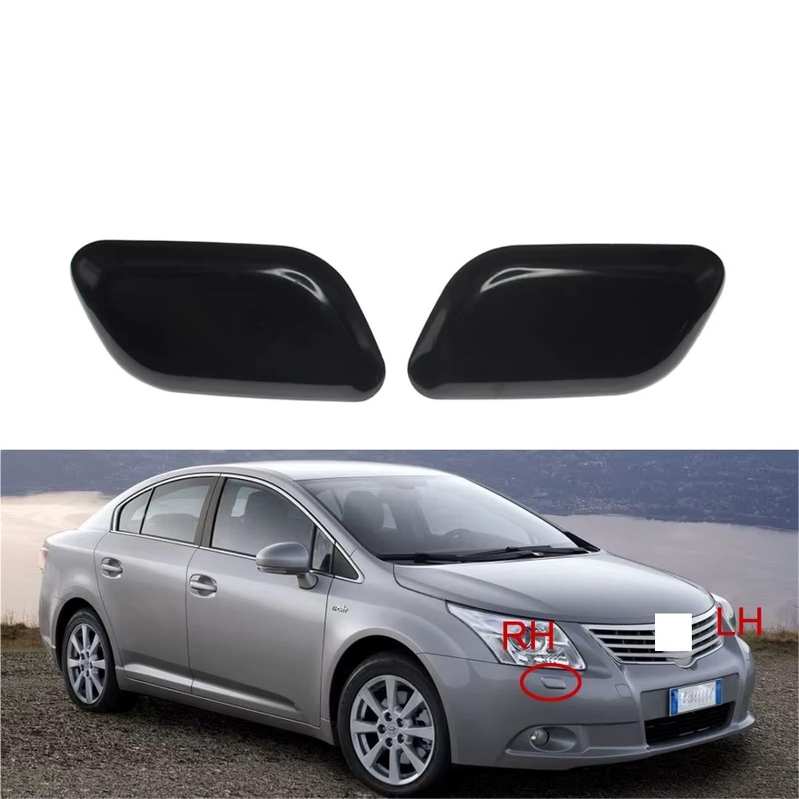 Cubierta Tobera Proyector Tapa Boquilla Compatible Con Avensis Para T27 2008-2011 Cubierta Tapa Chorro Parachoques Delantero Coche Embellecedor De Marco Izquierdo Derecho Más Accesorios
