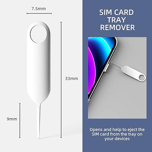 Miniatura 6 de Paquete de 10 bandejas para tarjetas SIM, herramientas de extracción de pasadores, abridor de agujas, bandeja SIM con dije de llavero desmontable,