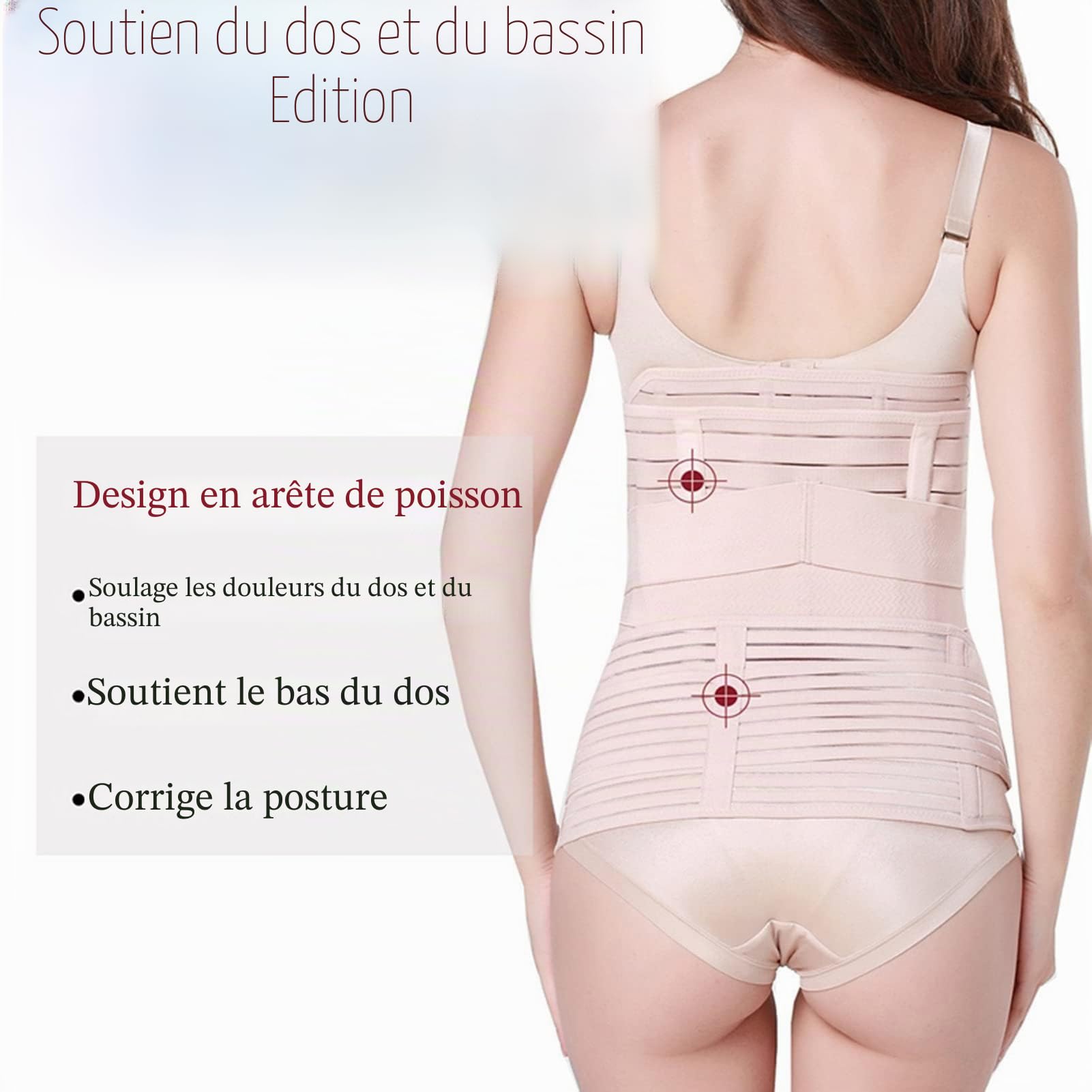 Ceinture 3 en 1 Poste Accouchement Ceinture de récupération après Accouchement,Gaine Postpartum, Pelvienne,Abdominale pour Femme Belly Belt Respirant Réglable