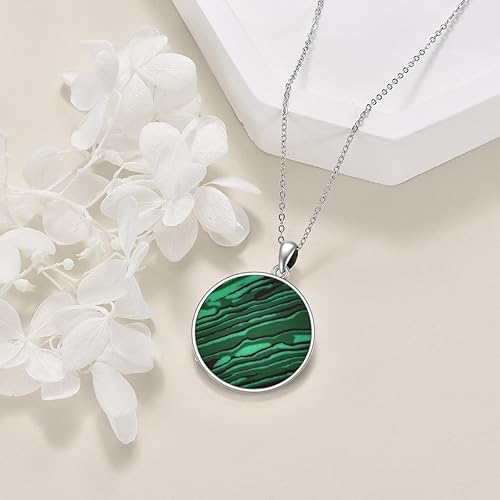 Miniatura 5 de AXELUNA Collar con colgante de luna y sol de plata de ley 925 con concha de abulón, luna y sol, para mujeres y niñas