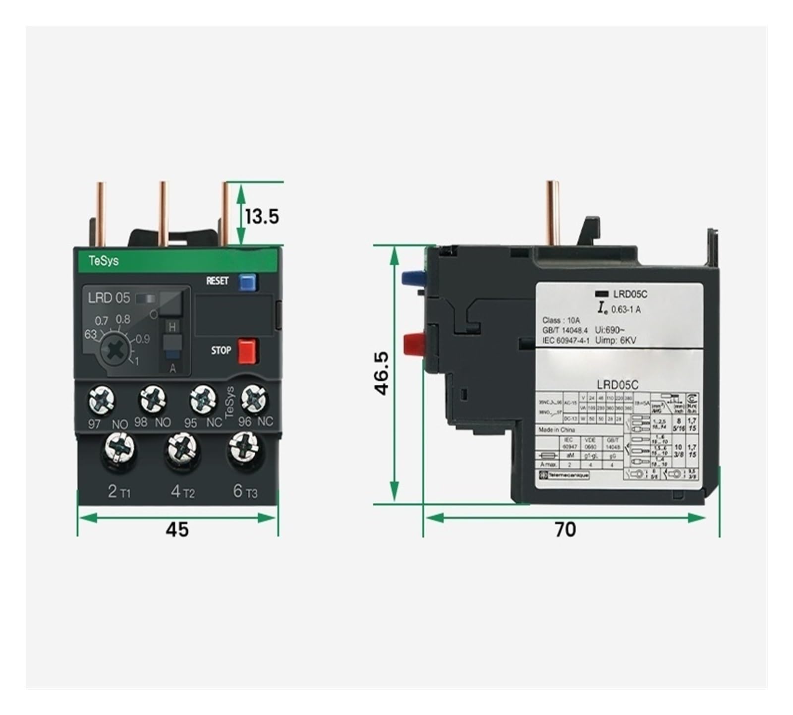 Relè di sovraccarico termico LRD01C-35C((LRD22C)16-24A)