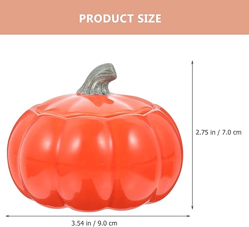 Miniatura 2 de Tofficu Recipiente de cerámica para té de calabaza con sello hermético de 3.5 pulgadas, pequeño recipiente para aperitivos y tarro de dulces para