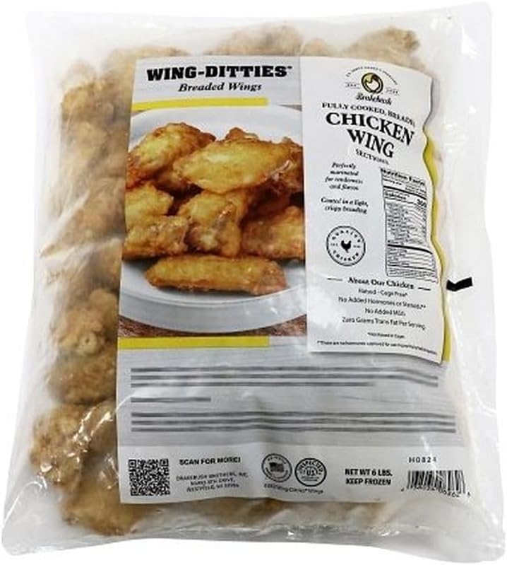 Wing Ditties Breaded Chicken Wingette, 12 Pound -- 1 each.