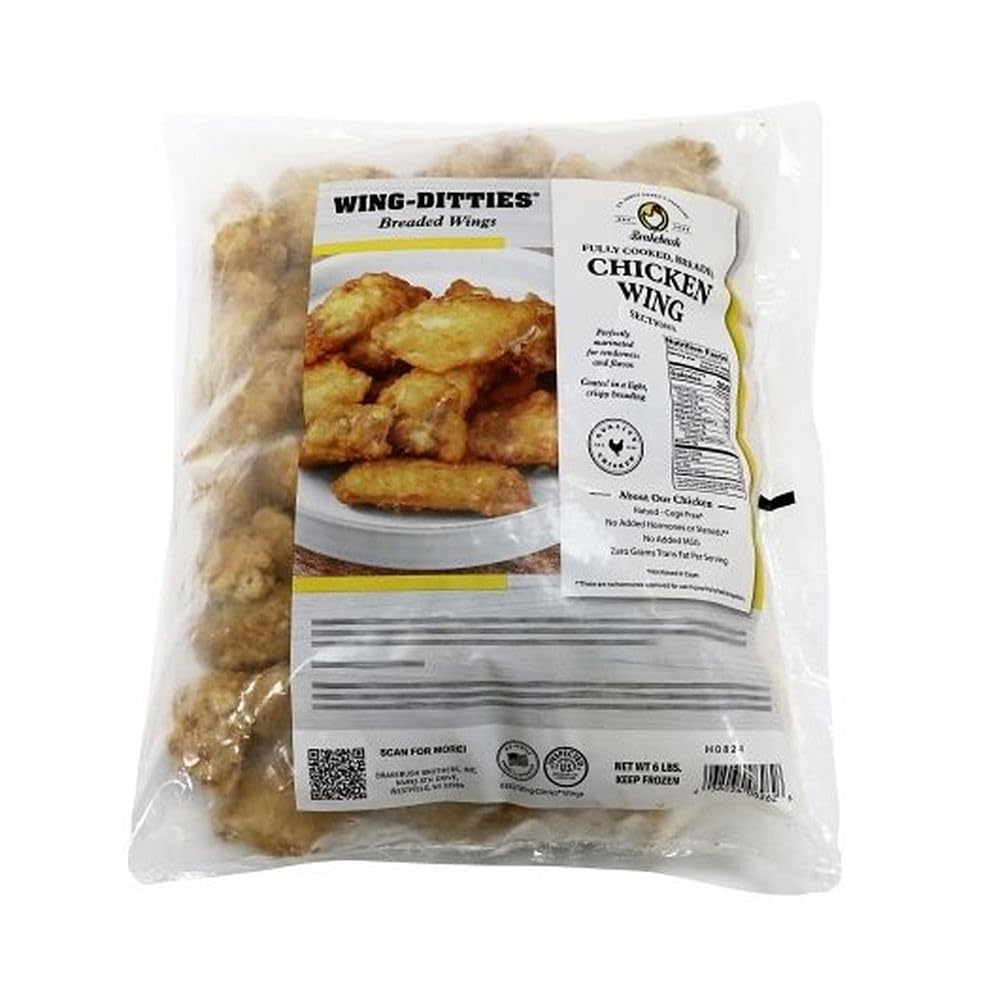 Wing Ditties Breaded Chicken Wingette, 12 Pound -- 1 each.