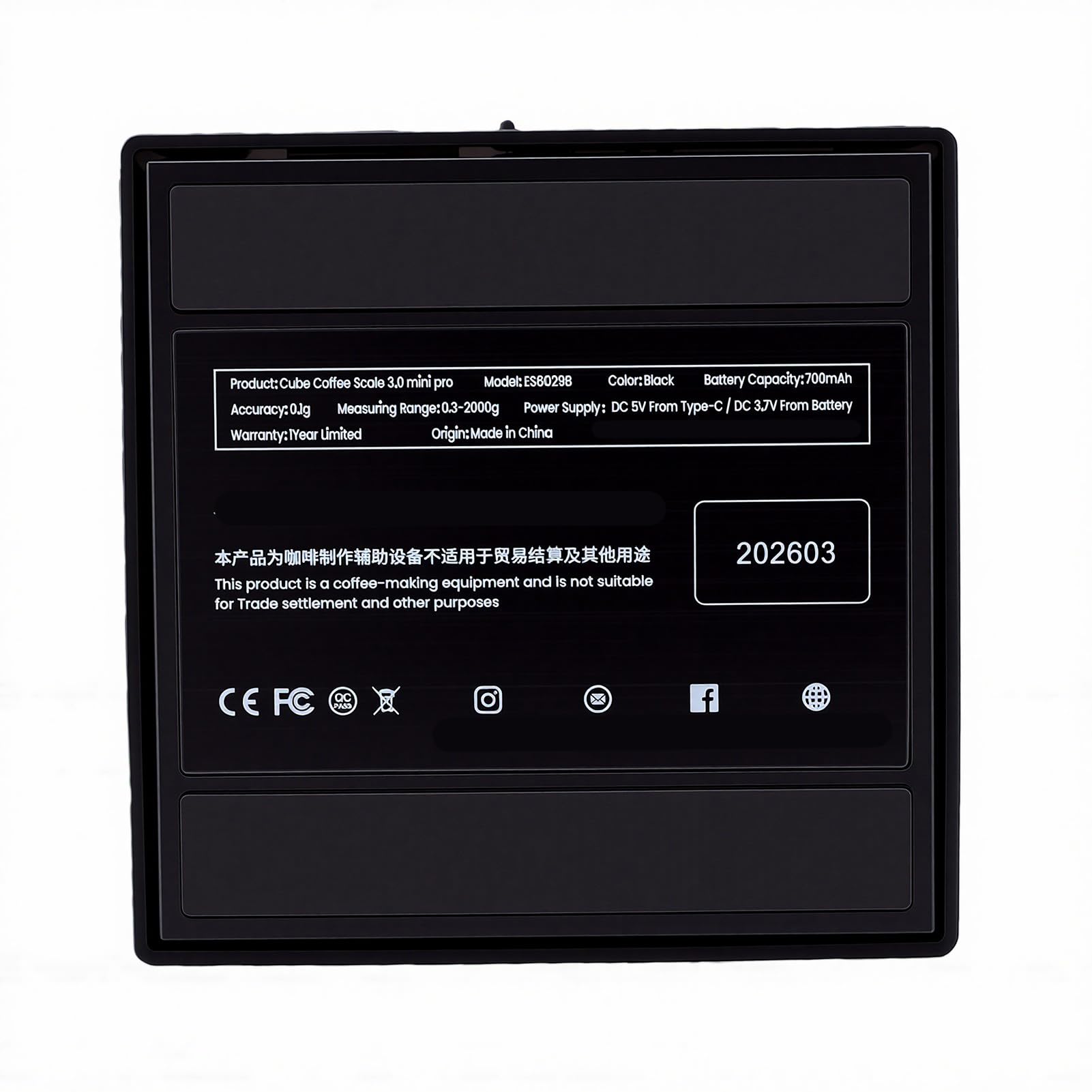 Ejoyous Kaffeewaage, Wiederaufladbar, Digitale Küchenwaage mit Timer, 0,1 G, Präzision, 2000 G Kapazität, ABS-Aluminiumlegierung, Zum Übergießen von, Heimbrauen Im Café