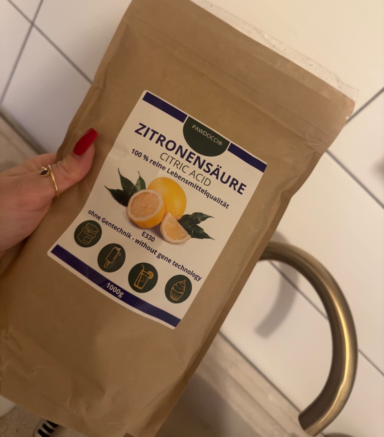 Zitronensäure Pulver 1 Kg Lebensmittelqualität, 100% rein