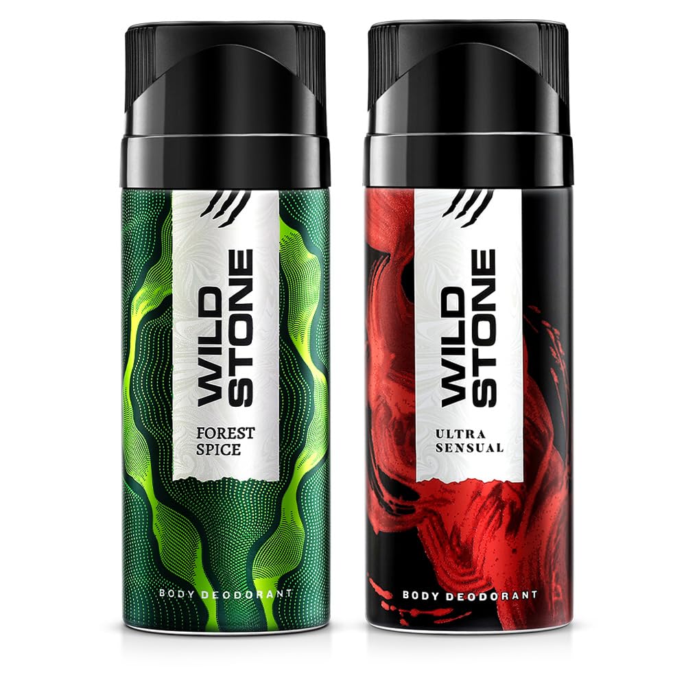 Wild Stone Ultra Sensual and Forest Spice Deodorants for Men, Pack of 2 (150ml each)-image-43