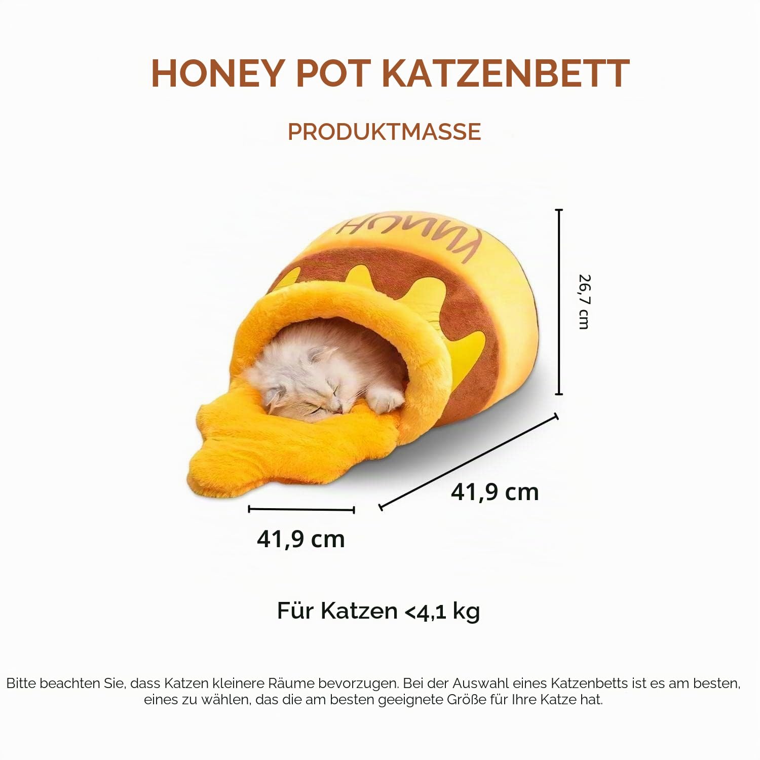 PECHVINO Honey Pot Katzenbett - Bequemes Memory Foam Haustiermöbel mit abnehmbarem Kissen - Stilvolles und waschbares Katzenbett für kleine Katzen und Rassen