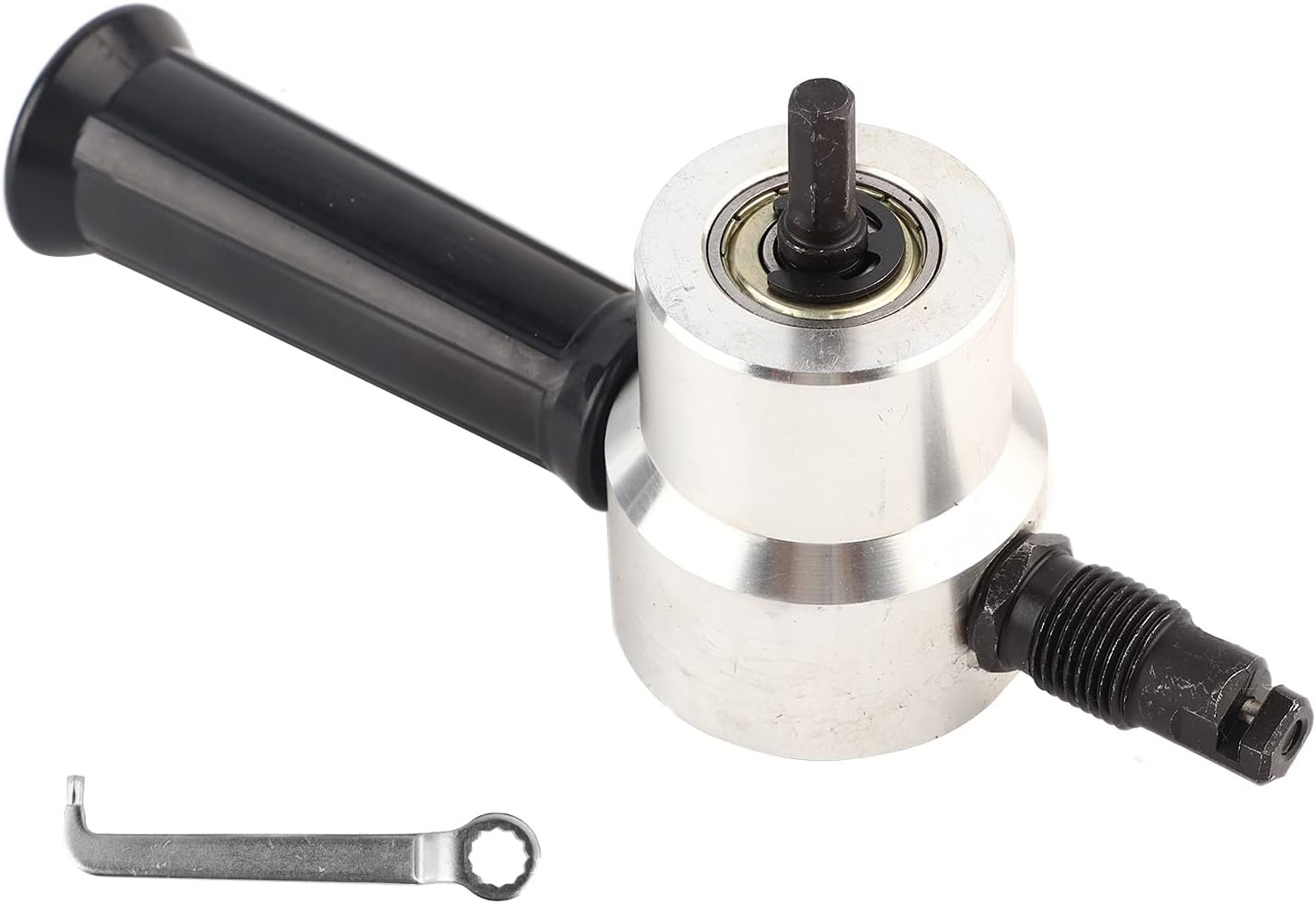 160A Hand Sheet Metal Nibbler Saw Cutter, Dual Head Metal Cutting Tool, Power Drill Attachment with 360 - Degree Rotating Head, for Steel, Stainless Steel, Copper, Aluminum and Pla