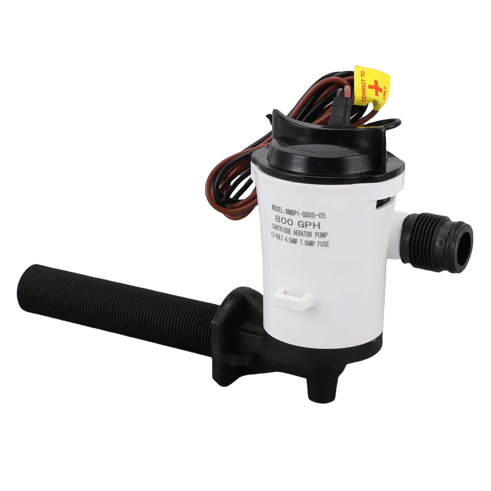 Aérateur de Réservoir D'appât de Pompe de Vivier 800GPH, Pompe de Cale de Bateau Submersible 12V pour Une Utilisation Marine d'eau Douce et d'eau Salée