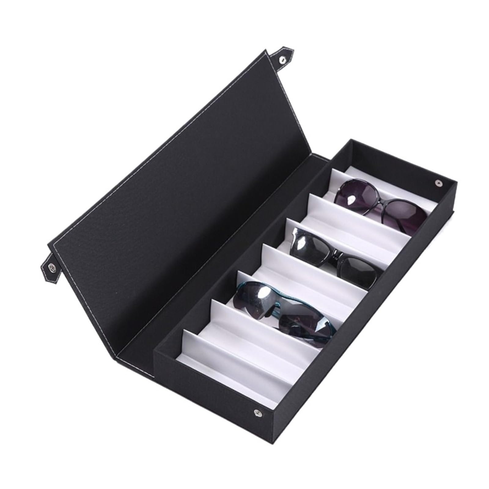 Organizador Para Gafas De Sol Estuche for gafas con rejilla de 5/8 ranuras, estante de exhibición for gafas de sol, organizador rectangular, caja de almacenamiento for gafas de sol, 3 uds.(8 Slot)
